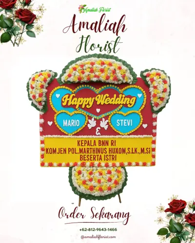 Karangan Papan Bunga Pernikahan di Ciwedus